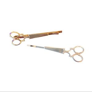 Vintage Mini Scissor Sliver and Gold Hairpin Set